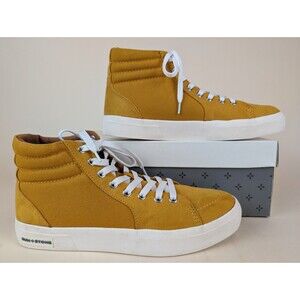 Sun + Stone Jett High Top Sneakers Mens 9 M Yellow Canvas Casual Shoes NWB